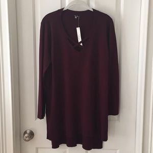 Burgundy Tunic Lightweight Sweater